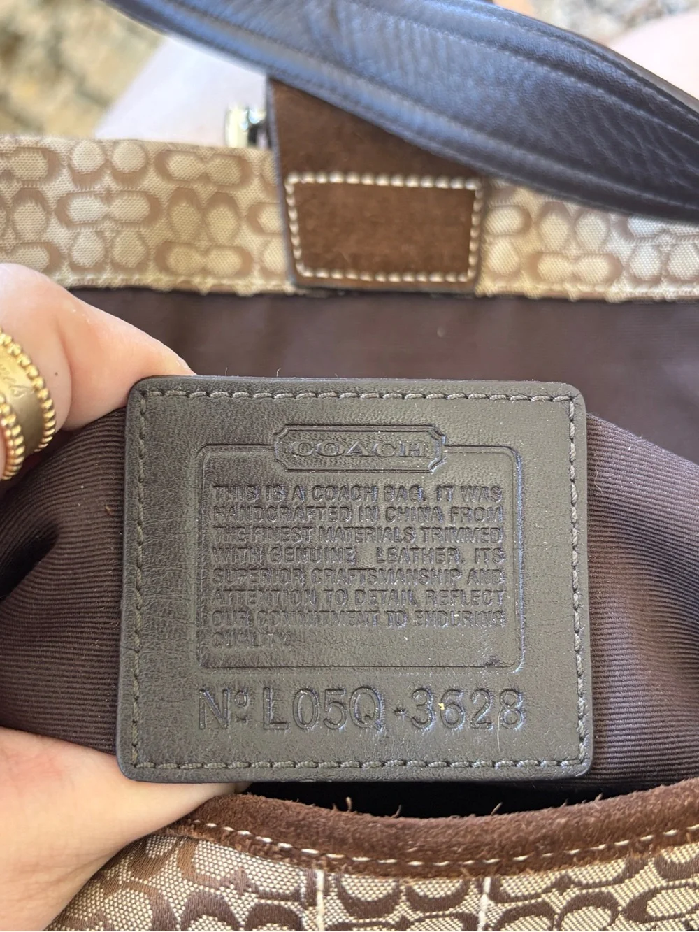 Vintage Coach Signature Suede Shoulder Bag – Style 3628
